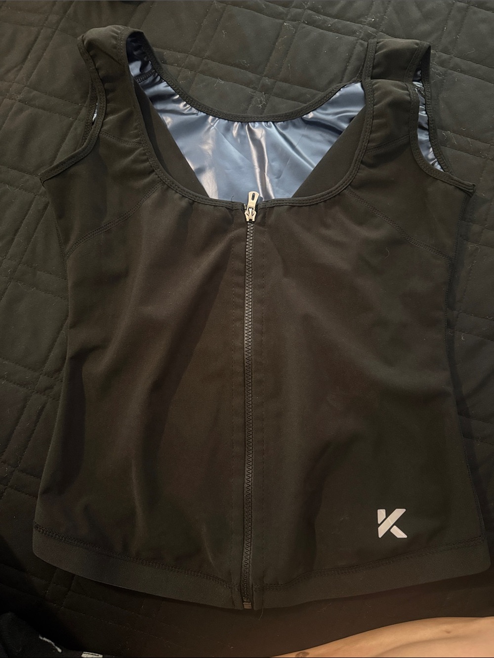 Women’s Black Front-Zip Sauna Fitness Tank